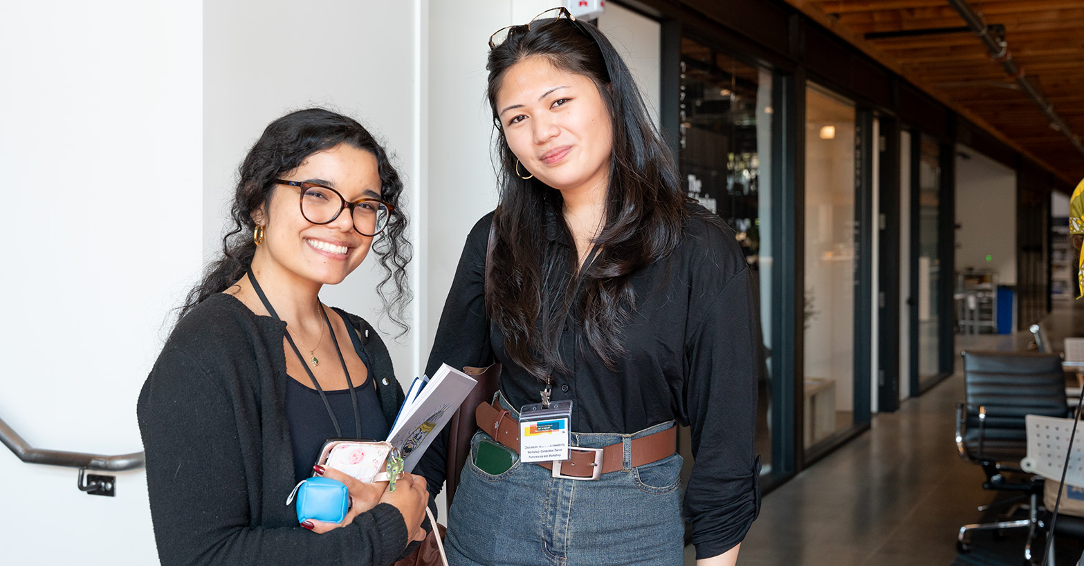 Two Young women pose for the camera