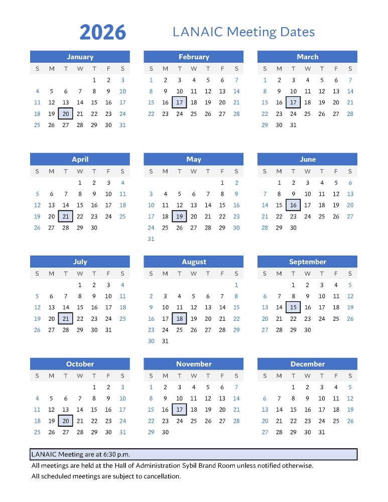 Meeting Calendar