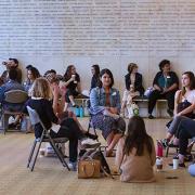 interns attend the art summit event